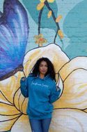 Growth Over Comfort Vintage Wash Lake Blue Hoodie