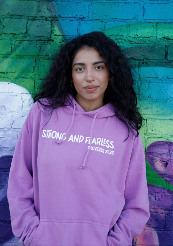 She Is Clothed Hoodie- Vintage Washed Purple Orchid